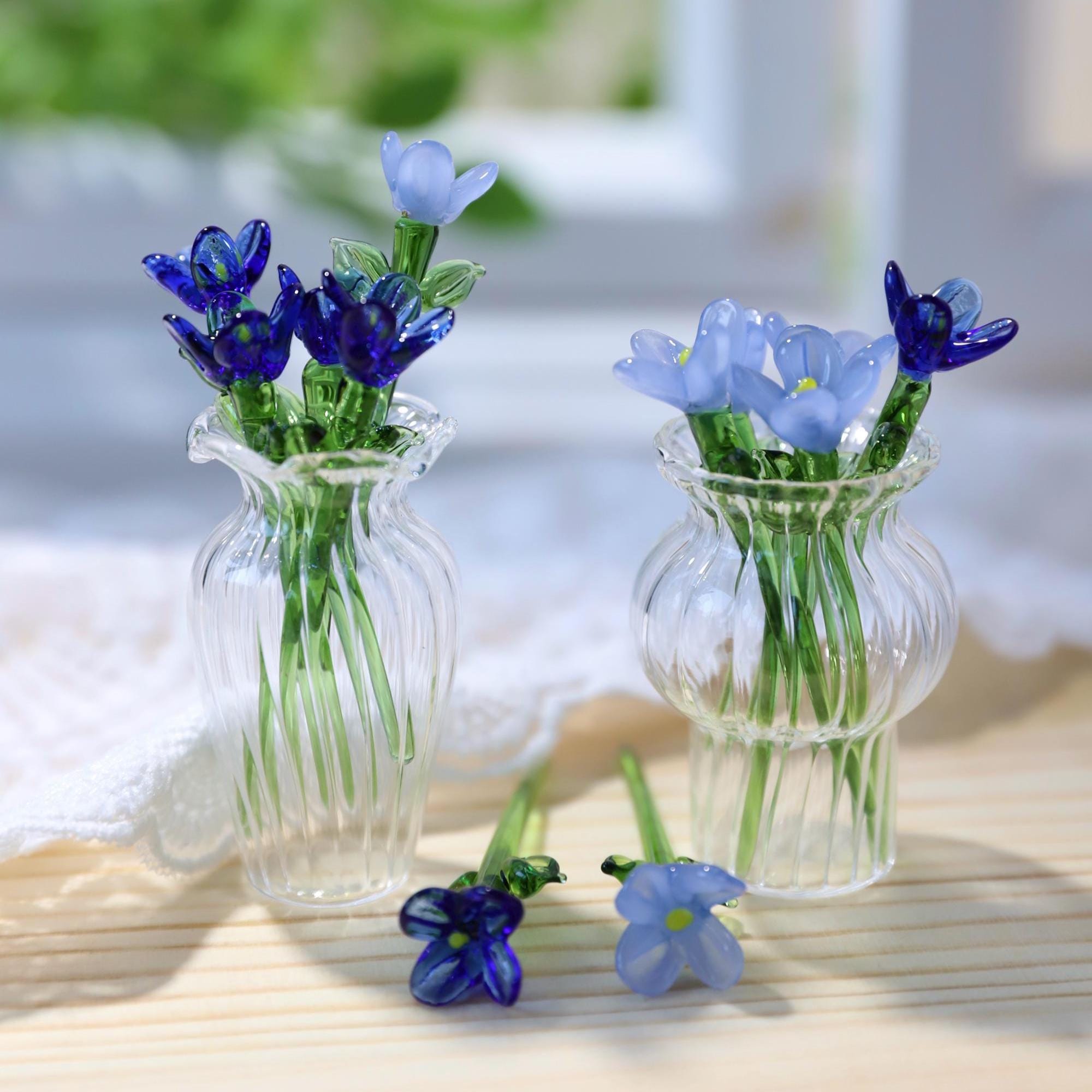 ユニークな青い花瓶 - Etsy 日本