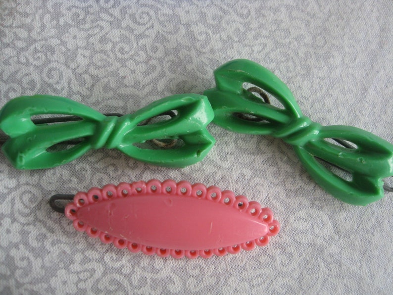 Set of 70's vintage barrettes/plastic barrettes/childrens Etsy