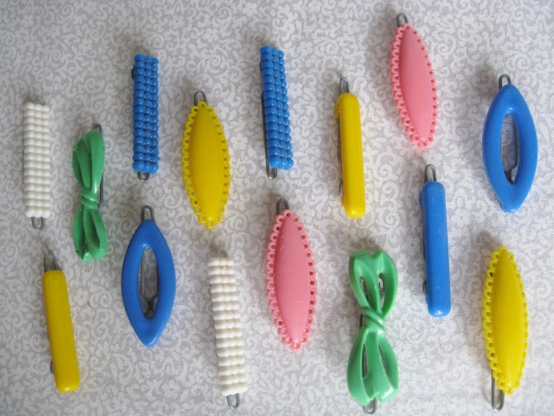 Set of 70's vintage barrettes/plastic barrettes/childrens Etsy