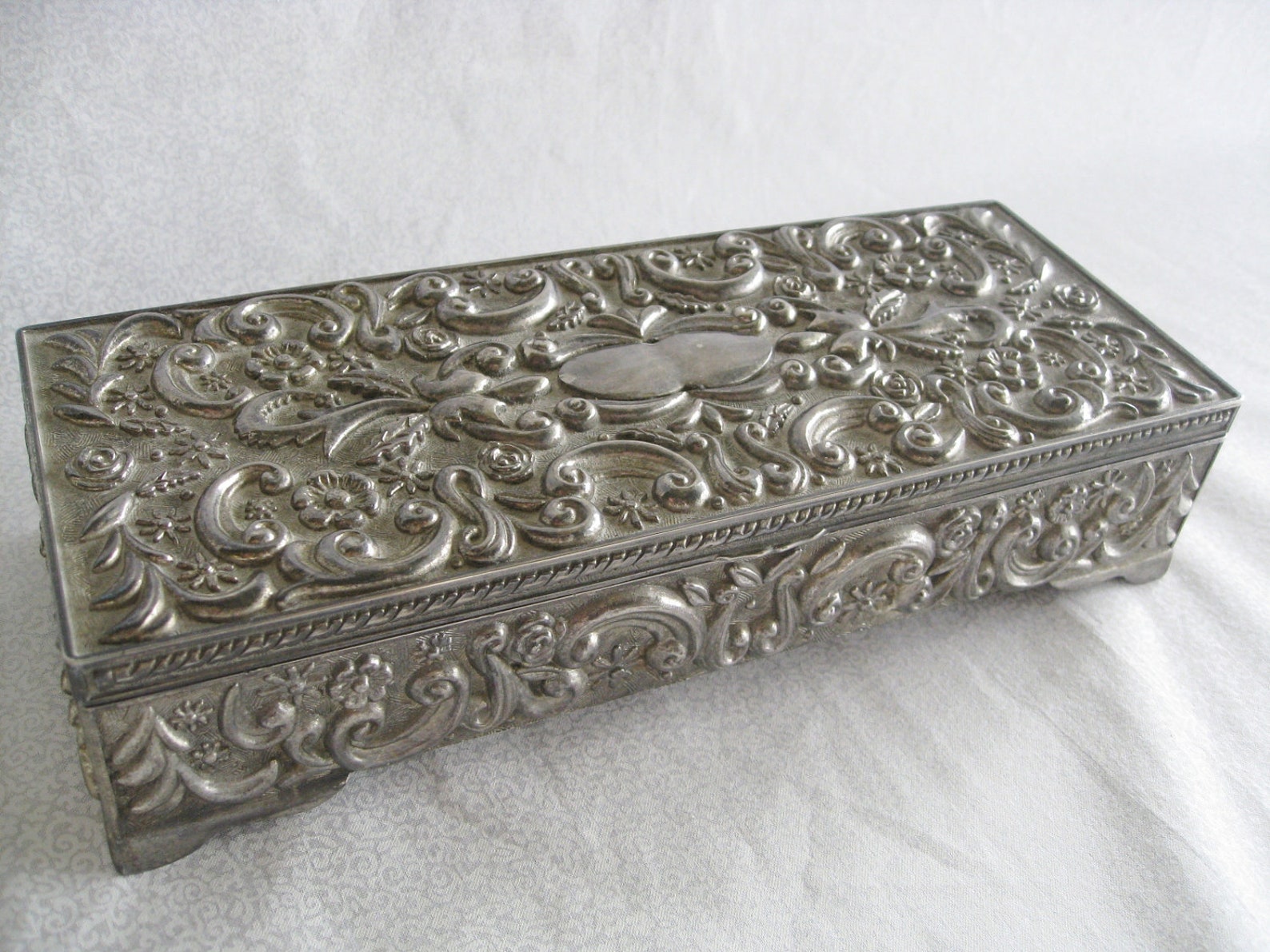 Silver jewelry box/vintage Godinger Silver 1992 /vintage Etsy