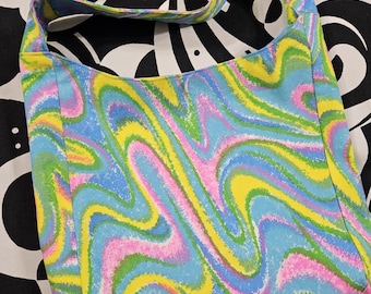 Bright Psychedelic Shoulder Bag - Vintage Fabric Hippie Bag