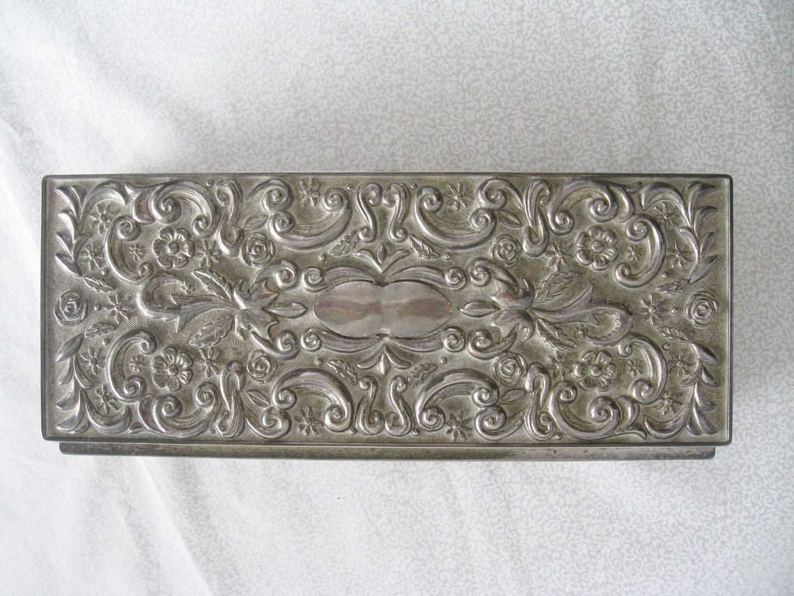 Silver jewelry box/vintage Godinger Silver 1992 /vintage Etsy