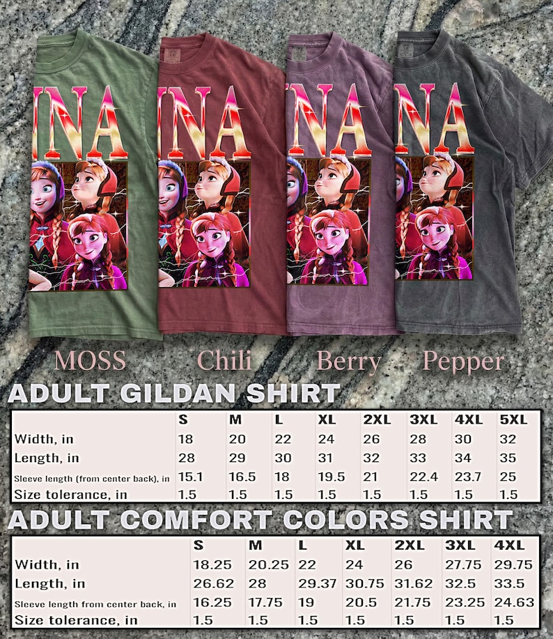 Anna Fr0zen Comfort Colors® Tshirt, Vintage 90s Graphic Retro Princess Faded Tee, Y2K Streetwear Character Gift #Saf image 5