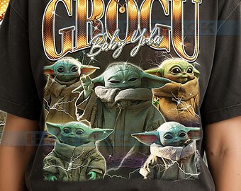 Camiseta Gr0gu (Baby Y0da), vintage Foundling Cute Alien St4r W4rs Character The Child, retro de los 90, Gr0gu (Baby Y0da) #saf