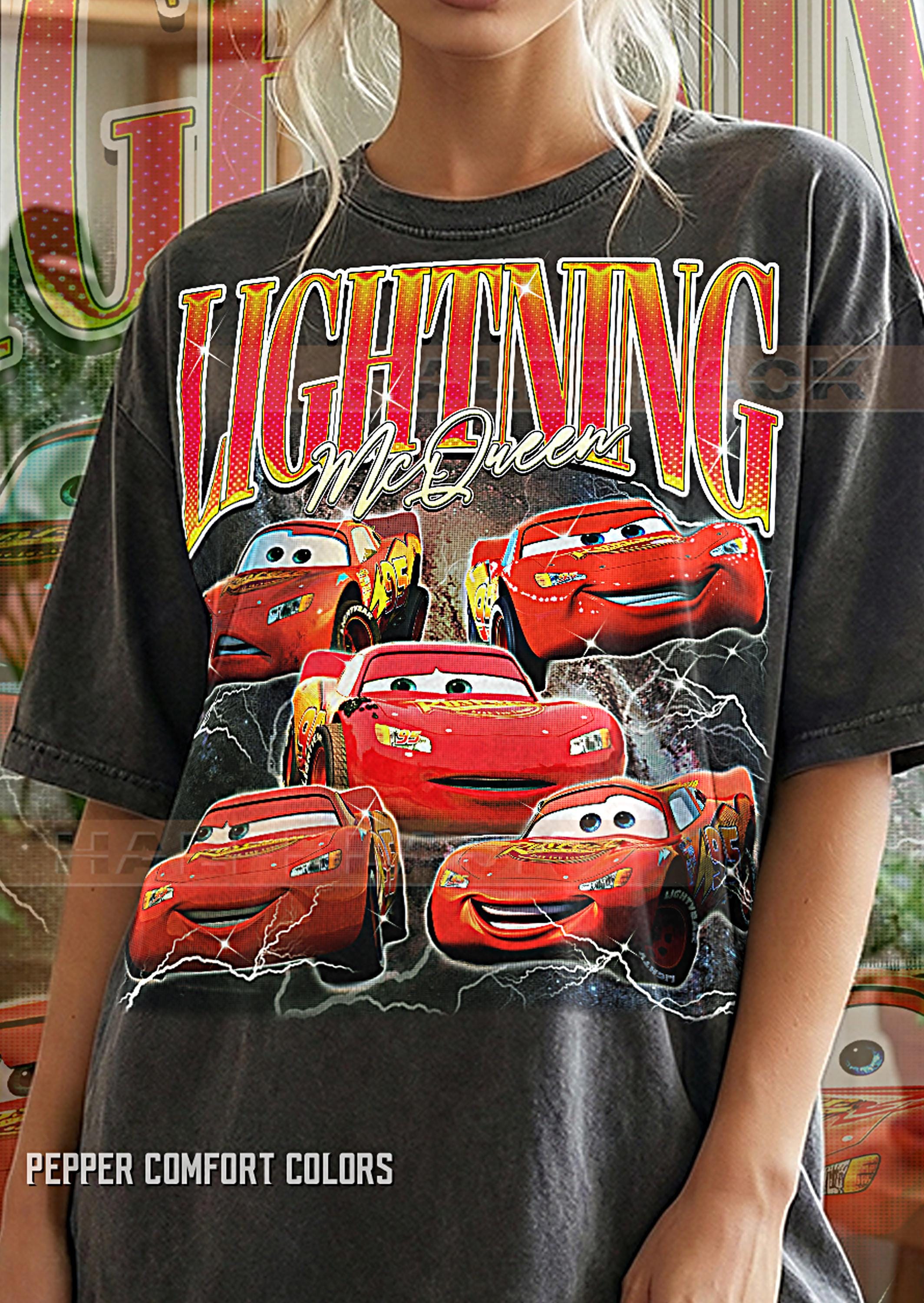 Lightning Mcqueen Shirt, 90s Vintage Retro Bootleg Racing Star T