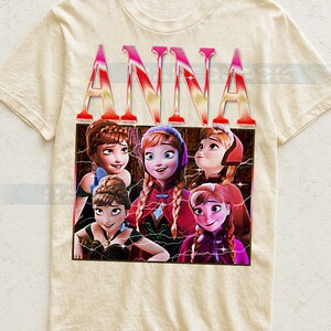Anna Fr0zen Comfort Colors® Tshirt, Vintage 90s Graphic Retro Princess Faded Tee, Y2K Streetwear Character Gift #Saf image 4