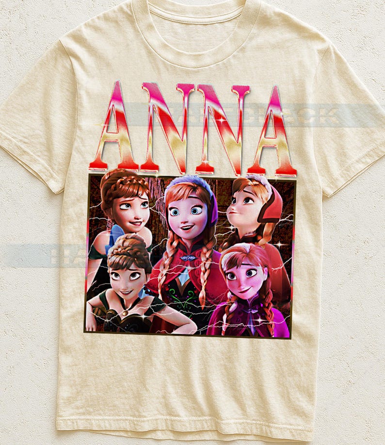 Anna Fr0zen Comfort Colors® Tshirt, Vintage 90s Graphic Retro Princess Faded Tee, Y2K Streetwear Character Gift #Saf image 4