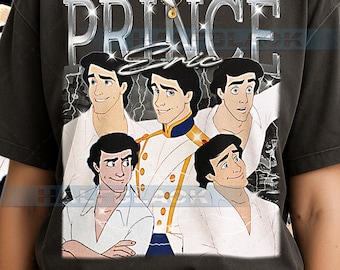 Prince Eric T-Shirt, Vintage D1sn3y Prince Animated Hero Little Mermaid Classic Character Star Tee, 90s Retro Throwback, Prince Eric #saf