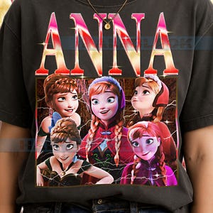 Anna Fr0zen Comfort Colors® Tshirt, Vintage 90s Graphic Retro Princess Faded Tee, Y2K Streetwear Character Gift #Saf image 2