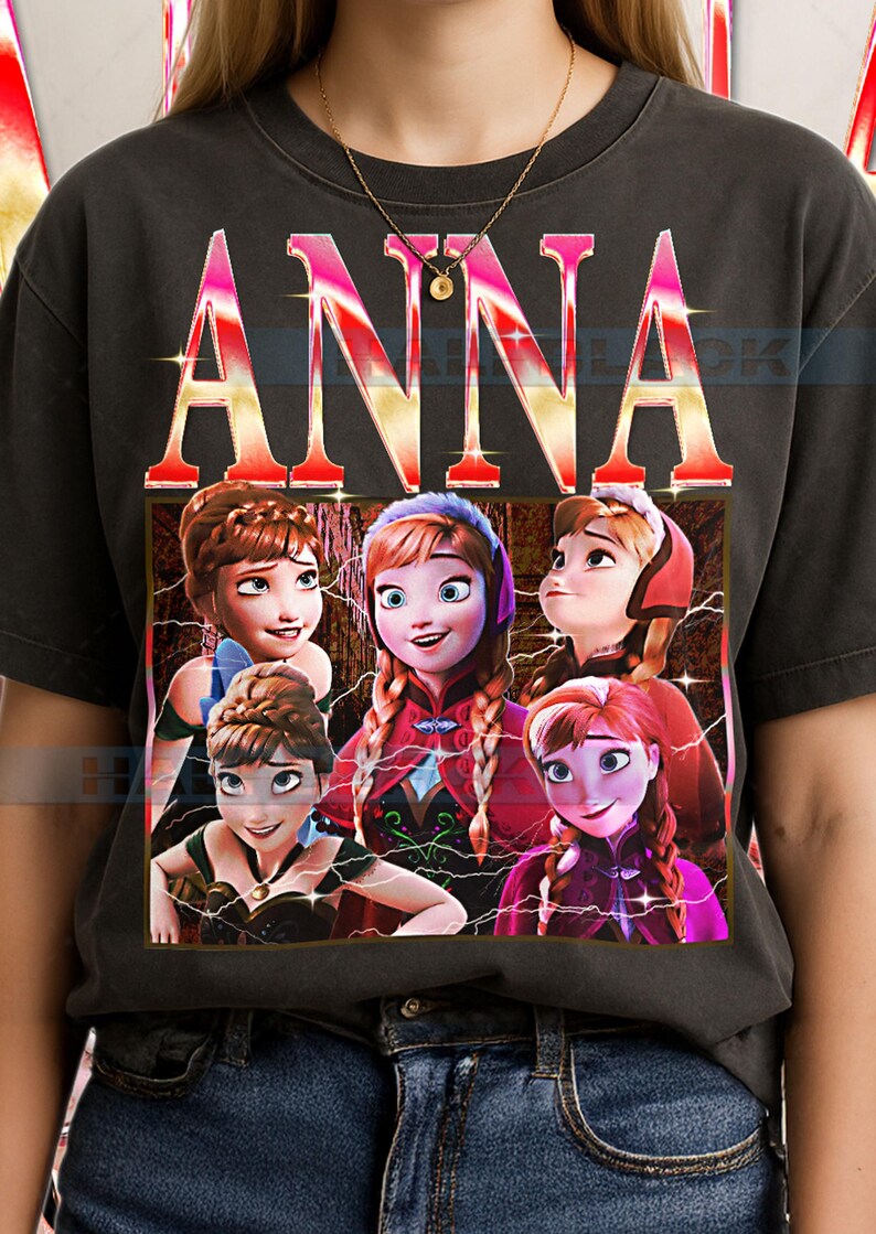 Anna Fr0zen Comfort Colors® Tshirt, Vintage 90s Graphic Retro Princess Faded Tee, Y2K Streetwear Character Gift #Saf image 2