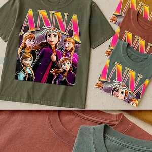 Anna Fr0zen T-Shirt, Vintage Fr0zen Prinzessin Animierte Heldin Familie Filmstar Tee, 90er Jahre Retro Throwback, Anna Pullover #saf Bild 3