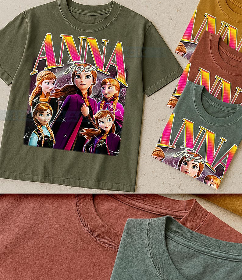 Anna Fr0zen T-Shirt, Vintage Fr0zen Prinzessin Animierte Heldin Familie Filmstar Tee, 90er Jahre Retro Throwback, Anna Pullover #saf Bild 3