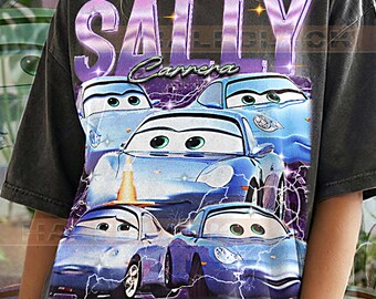Sally Carrera Cars Shirt, Sally 90s Vintage Retro Bootleg Shirt, Blue Coupe Graphic Tee, Radiator Springs Legend Fan Gift #saf