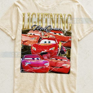 Camiseta de Cars de Rayo McQueen, camiseta pirata retro vintage de los 90 de Rayo McQueen, camiseta gráfica de Speed Racer, regalo para fanáticos de las leyendas de los autos de carrera #saf imagen 3