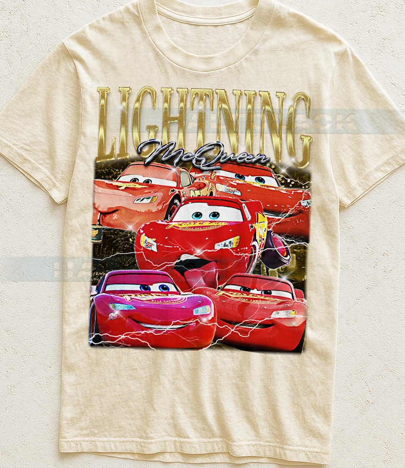 Camiseta de Cars de Rayo McQueen, camiseta pirata retro vintage de los 90 de Rayo McQueen, camiseta gráfica de Speed Racer, regalo para fanáticos de las leyendas de los autos de carrera #saf imagen 3
