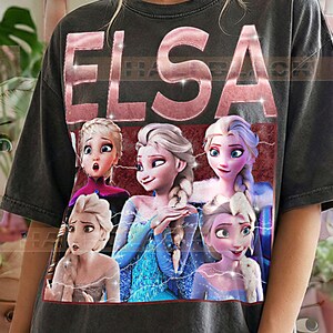 Elsa Fr0zen Comfort Colors® Tshirt, Vintage 90s Graphic Retro Princess Faded Tee, Y2K Streetwear Character Gift #Saf image 1