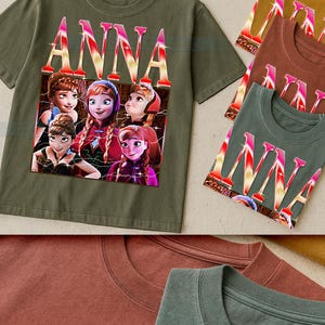 Anna Fr0zen Comfort Colors® Tshirt, Vintage 90s Graphic Retro Princess Faded Tee, Y2K Streetwear Character Gift #Saf image 3