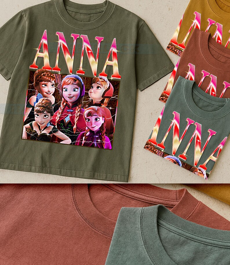 Anna Fr0zen Comfort Colors® Tshirt, Vintage 90s Graphic Retro Princess Faded Tee, Y2K Streetwear Character Gift #Saf image 3