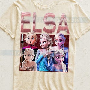 Elsa Fr0zen Comfort Colors® Tshirt, Vintage 90s Graphic Retro Princess Faded Tee, Y2K Streetwear Character Gift #Saf image 4