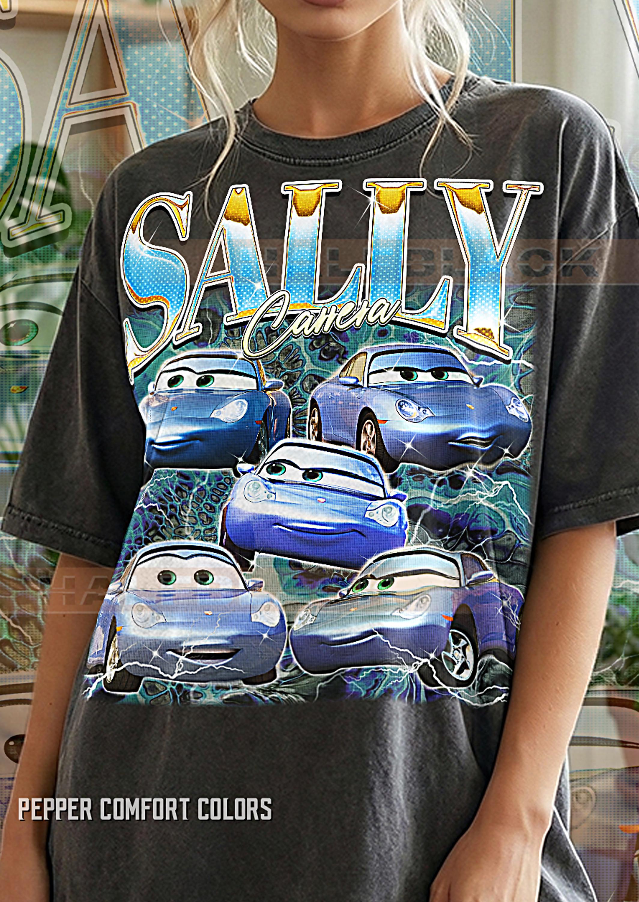 Sally Carrera Shirt, 90s Vintage Retro Bootleg Blue Porsche T