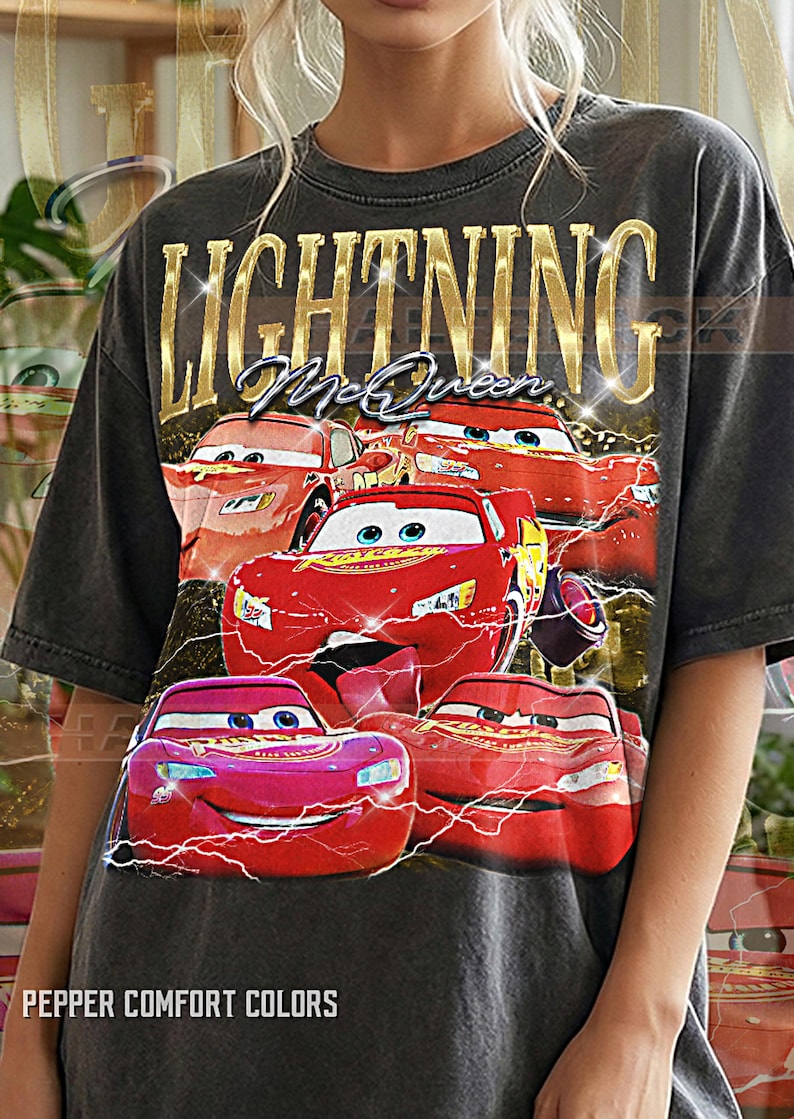Camiseta de Cars de Rayo McQueen, camiseta pirata retro vintage de los 90 de Rayo McQueen, camiseta gráfica de Speed Racer, regalo para fanáticos de las leyendas de los autos de carrera #saf imagen 1