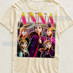 Anna Fr0zen T-Shirt, Vintage Fr0zen Prinzessin Animierte Heldin Familie Filmstar Tee, 90er Jahre Retro Throwback, Anna Pullover #saf Bild 2