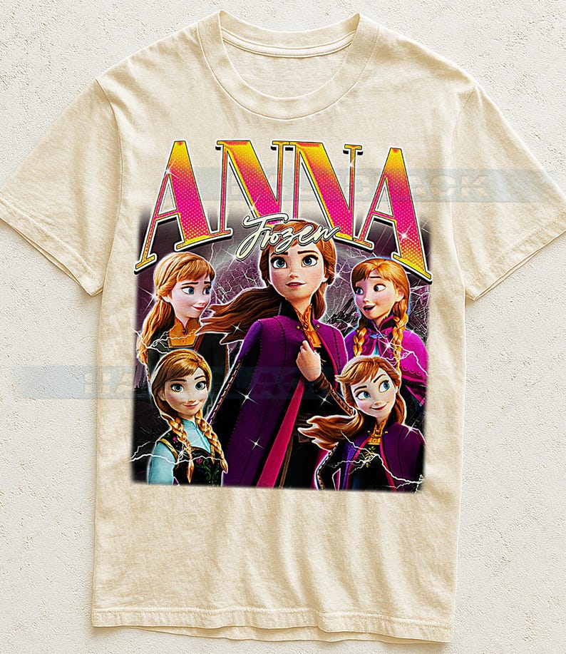 Anna Fr0zen T-Shirt, Vintage Fr0zen Prinzessin Animierte Heldin Familie Filmstar Tee, 90er Jahre Retro Throwback, Anna Pullover #saf Bild 2