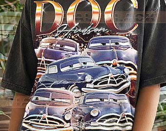 Camiseta de Doc Hudson Cars, camiseta pirata retro vintage de los 90 de Doc Hudson, camiseta gráfica Racing Judge, regalo para fanáticos de las leyendas de los autos clásicos #saf