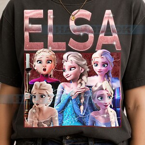 Elsa Fr0zen Comfort Colors® Tshirt, Vintage 90s Graphic Retro Princess Faded Tee, Y2K Streetwear Character Gift #Saf image 2