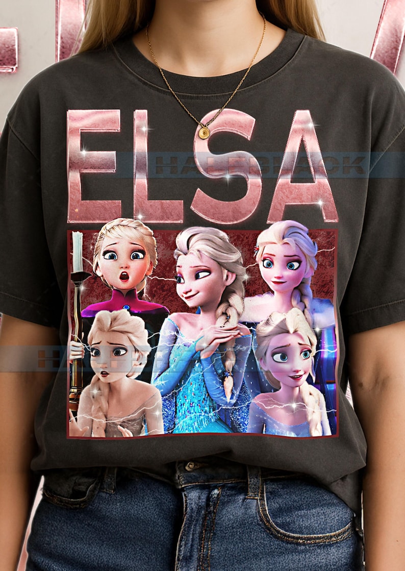 Elsa Fr0zen Comfort Colors® Tshirt, Vintage 90s Graphic Retro Princess Faded Tee, Y2K Streetwear Character Gift #Saf image 2