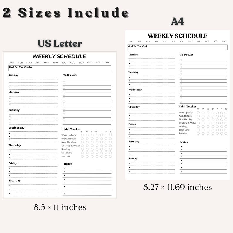 2026 Weekly Planner Undated, Onenote Template, Printable to Do List ...