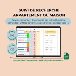 Housing search tracking | Organizing viewings and listings | Template | Google Sheets | Renting | Buying | Real Estate Listing Tracking