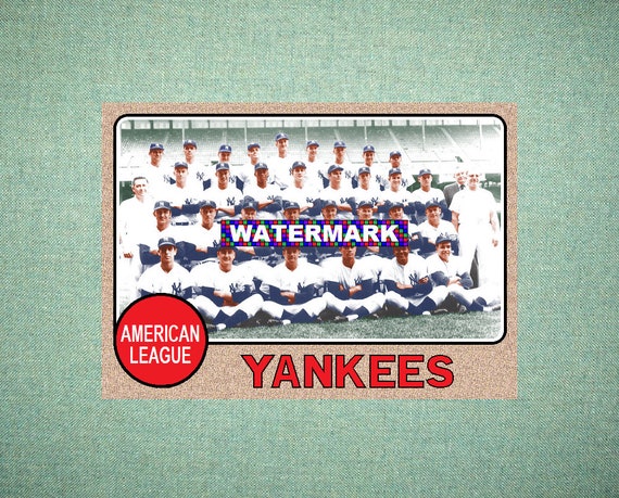 New York Yankees Team Photo Custom Baseball Card 1968 Style 