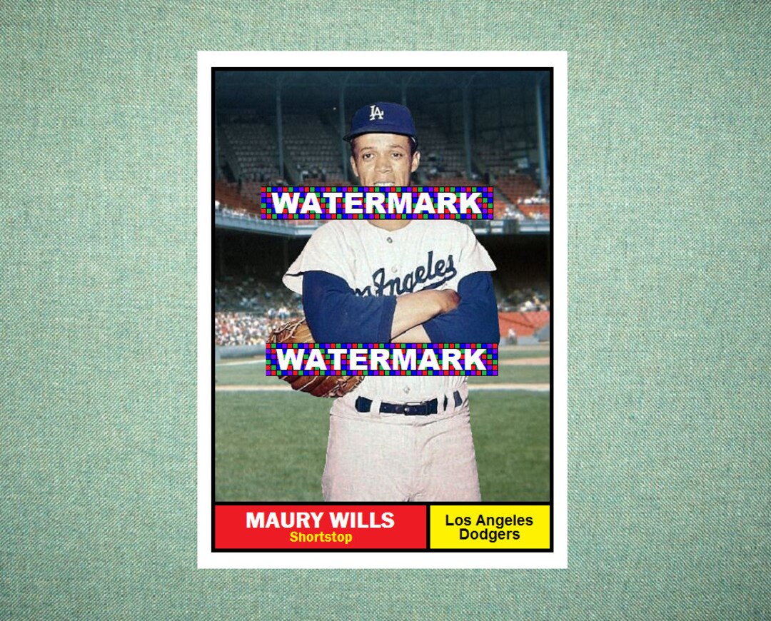 Maury Wills Los Angeles Dodgers Custom Baseball Card 1961 