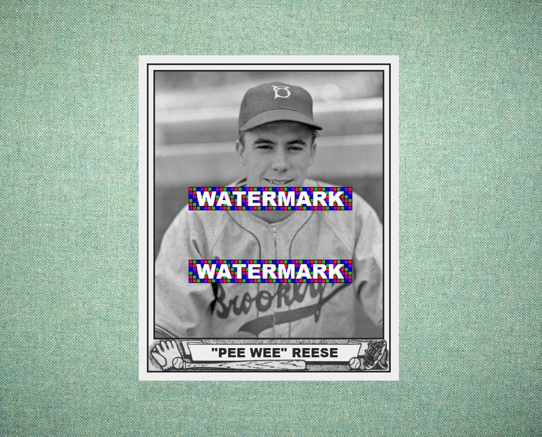 Pee Wee Reese Brooklyn Dodgers Custom Baseball Card 1940 Play 