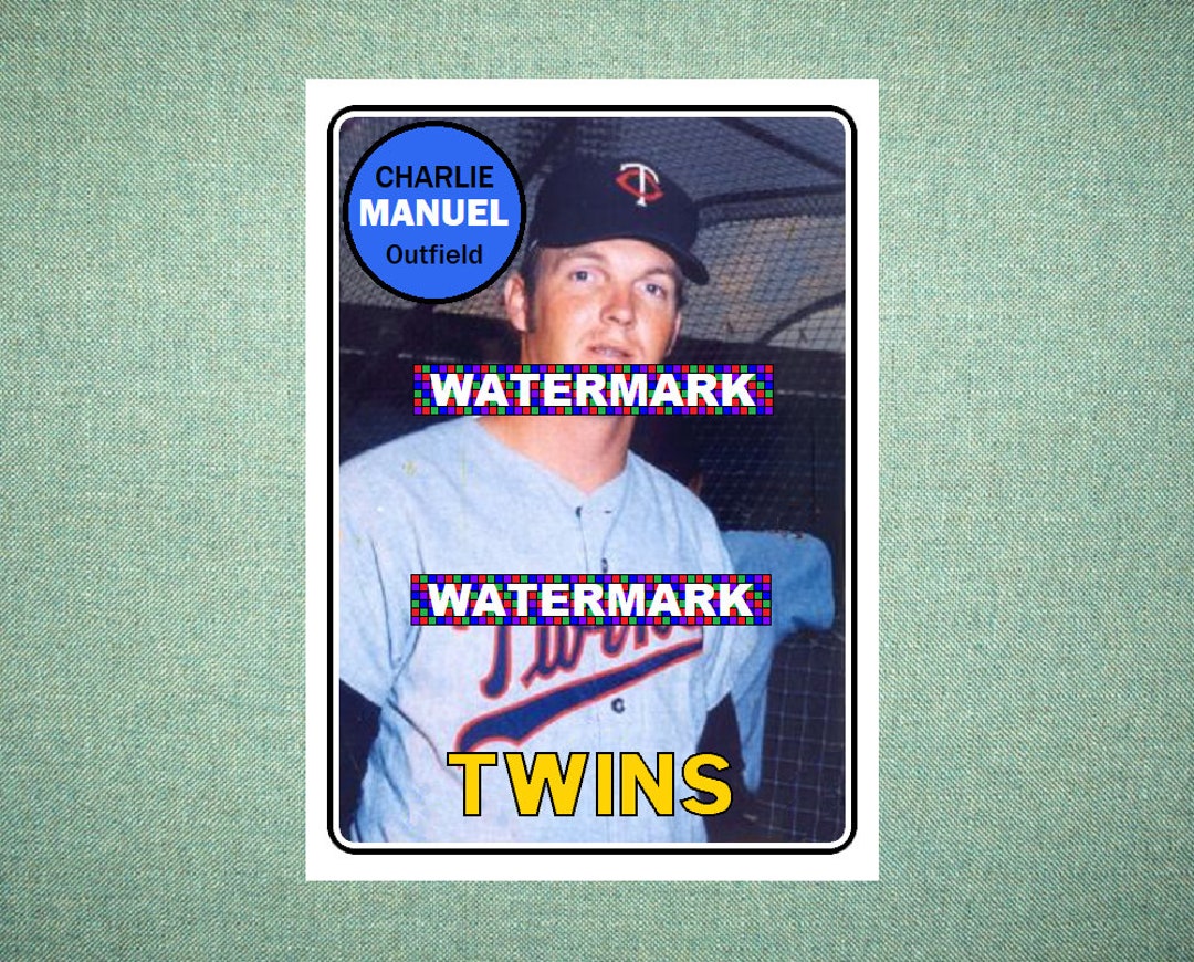 Charlie Manuel Minnesota Twins Custom Baseball Card 1969 Style 