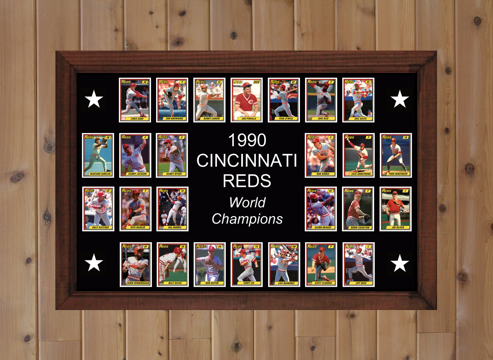 1990 CINCINNATI REDS Poster Decor Gift Wall Art 1990 World Series Team ...