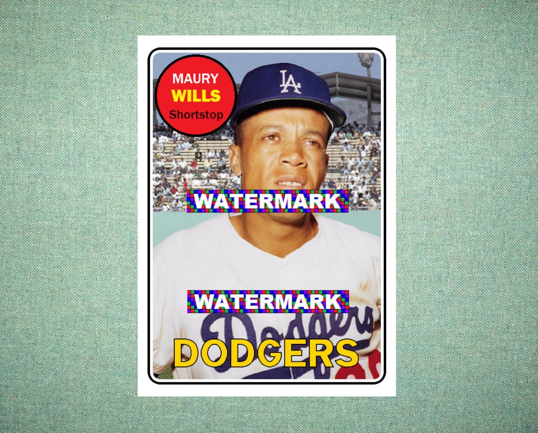 Maury Wills Los Angeles Dodgers Custom Baseball Card 1969 