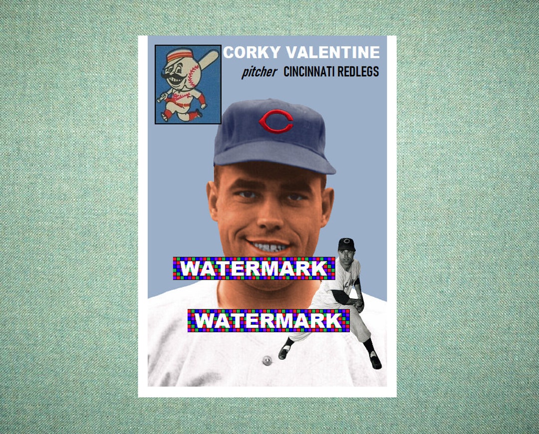 Corky Valentine Cincinnati Redlegs Custom Baseball Card 1954 Etsy