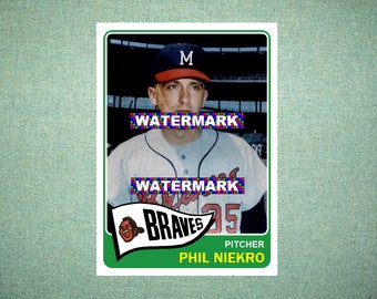 Phil Niekro Milwaukee Braves Custom Baseball Card 1965 Style "Card That Could Have Been" by MaxCards Mint Condition 2017