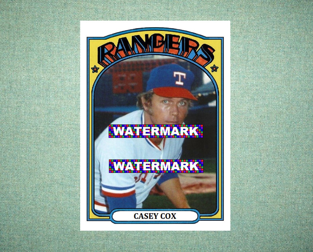 Casey Cox Texas Rangers Custom Baseball Card 1972 Style 