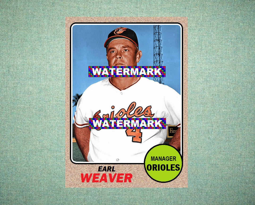 Earl Weaver Baltimore Orioles Custom Baseball Card 1968 Style 
