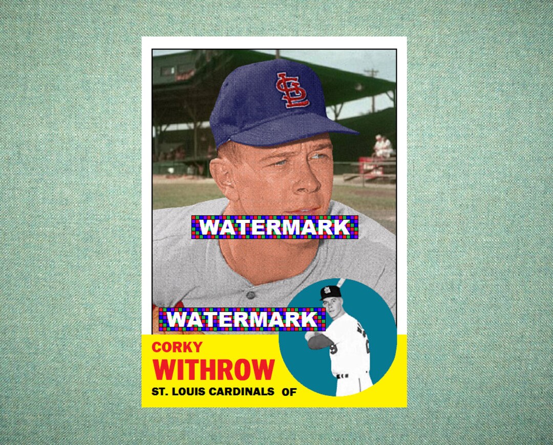 Corky Withrow St Louis Cardinals Custom Baseball Card 1963 Style card