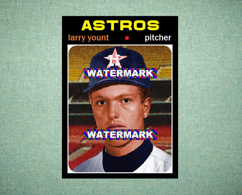 Larry Yount Houston Astros Custom Baseball Card 1971 Style Etsy