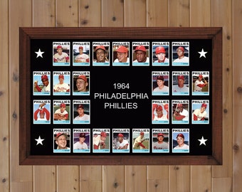 1964 PHILADELPHIA PHILLIES Poster Decor Gift Wall Art 1964 Team Photo 17 x 11 Baseball Card Xmas Birthday Fan Gift Man Cave Decor