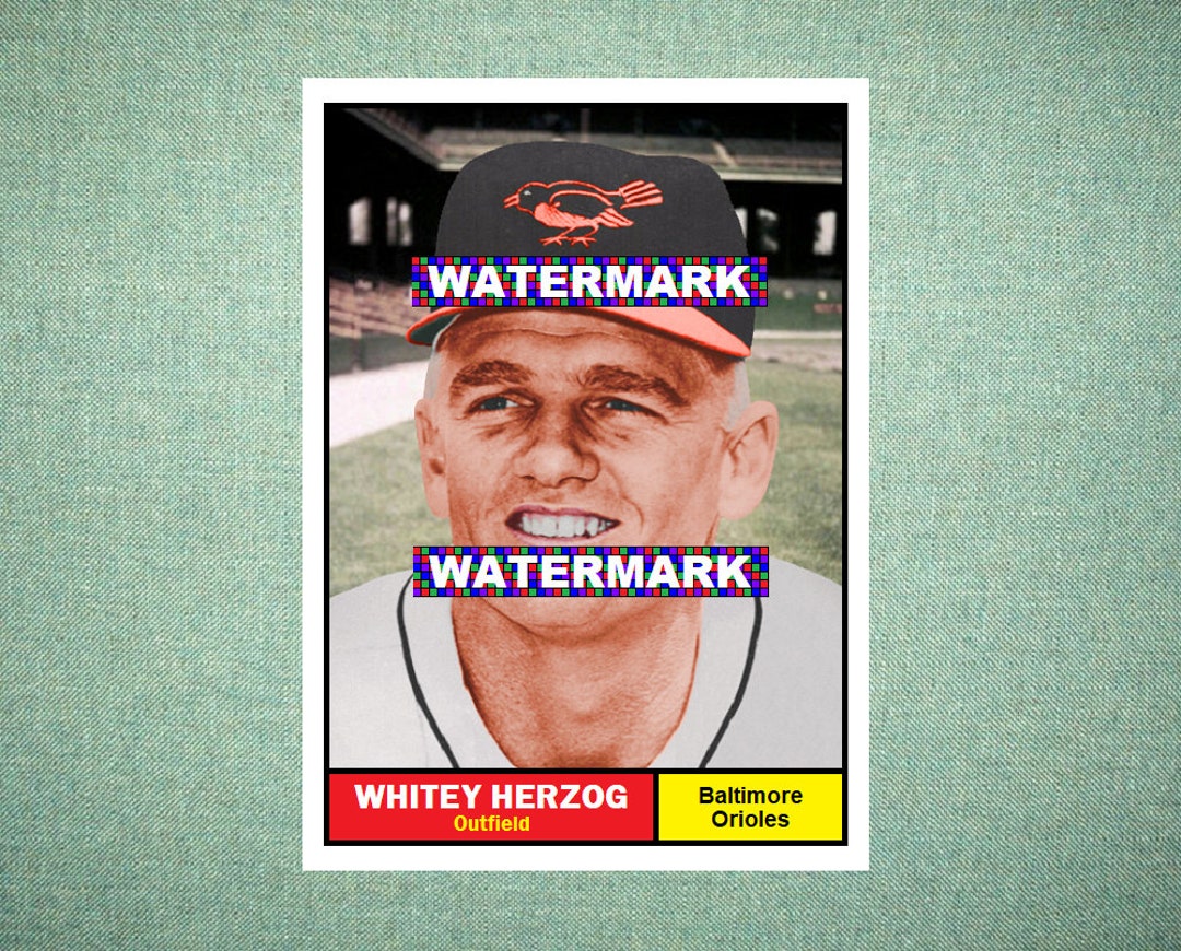 Whitey Herzog Baltimore Orioles Custom Baseball Card 1961 