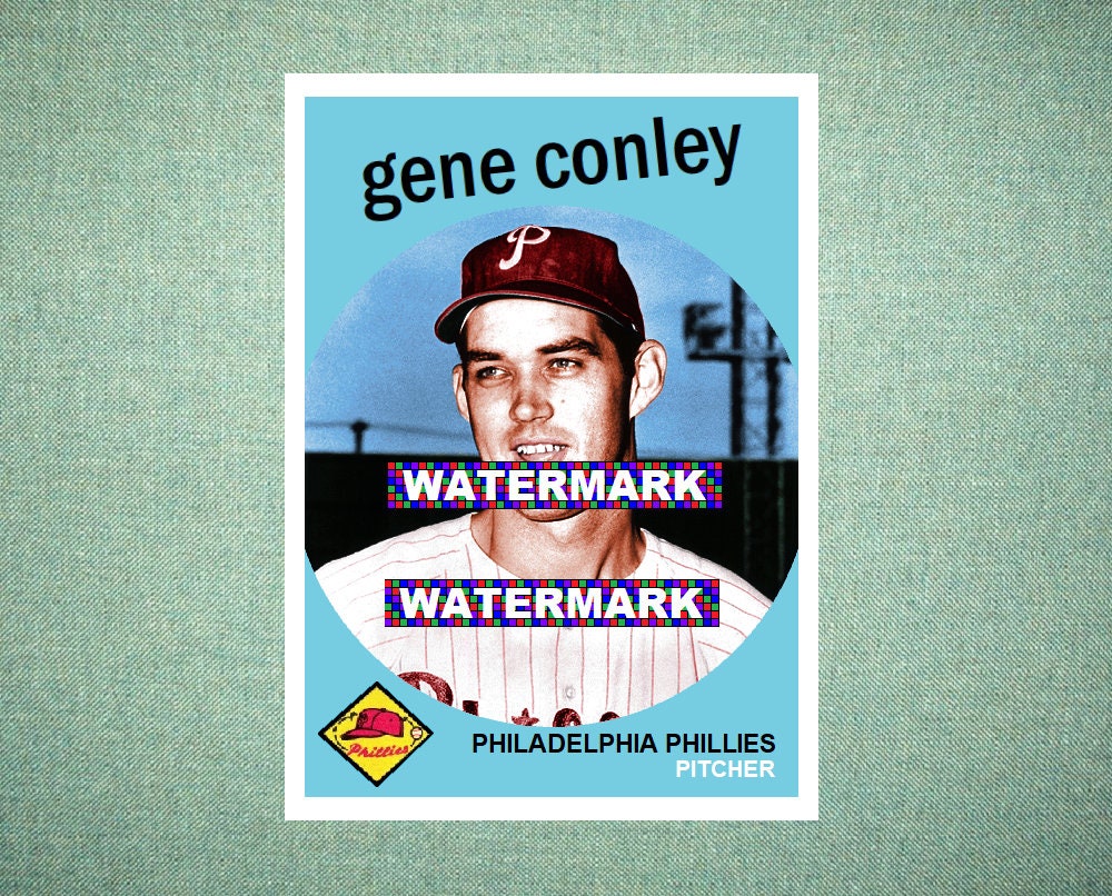 Gene Conley Philadelphia Phillies Custom Baseball Card 1959 Etsy
