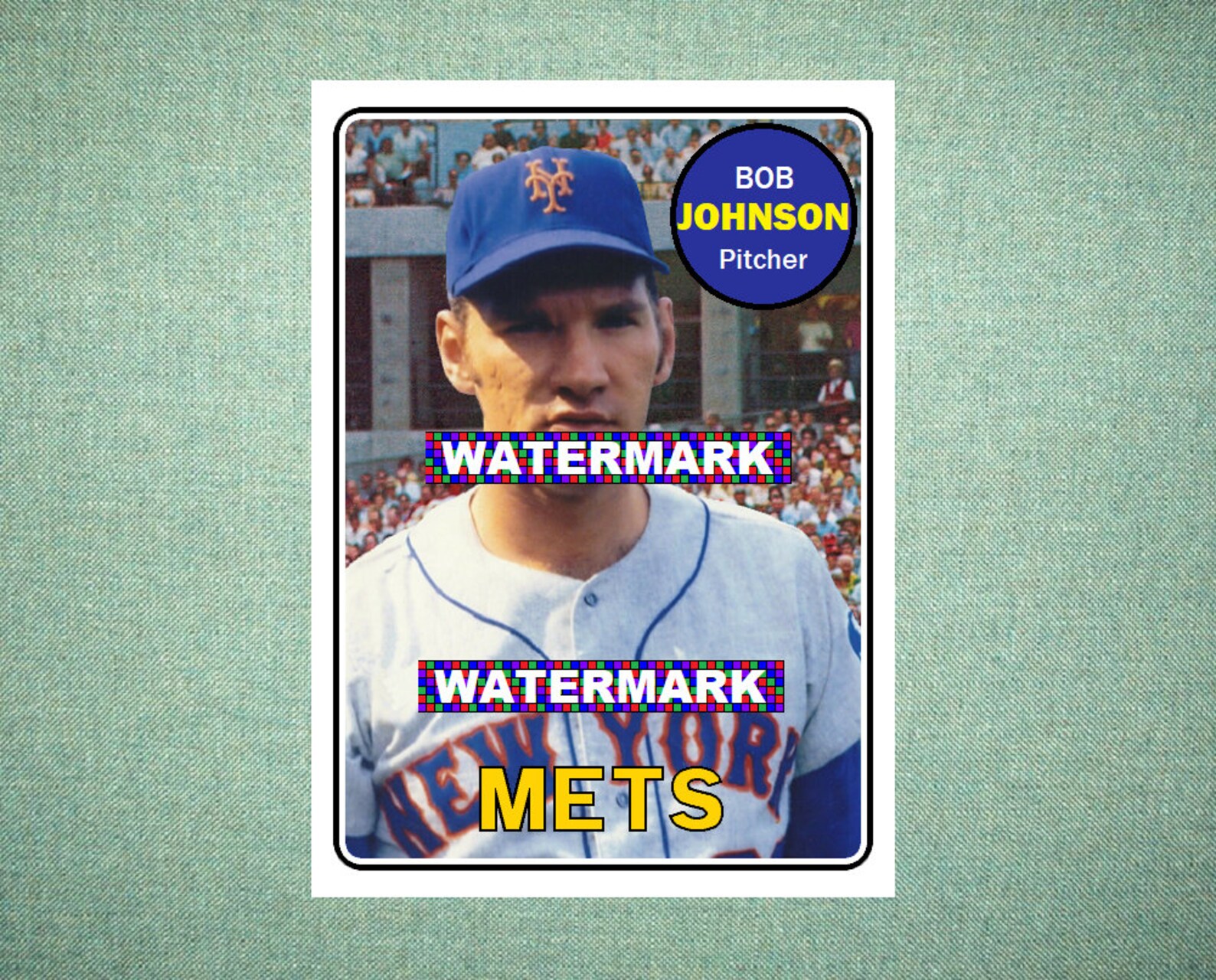 Bob Johnson New York Mets Custom Baseball Card 1969 Style Etsy