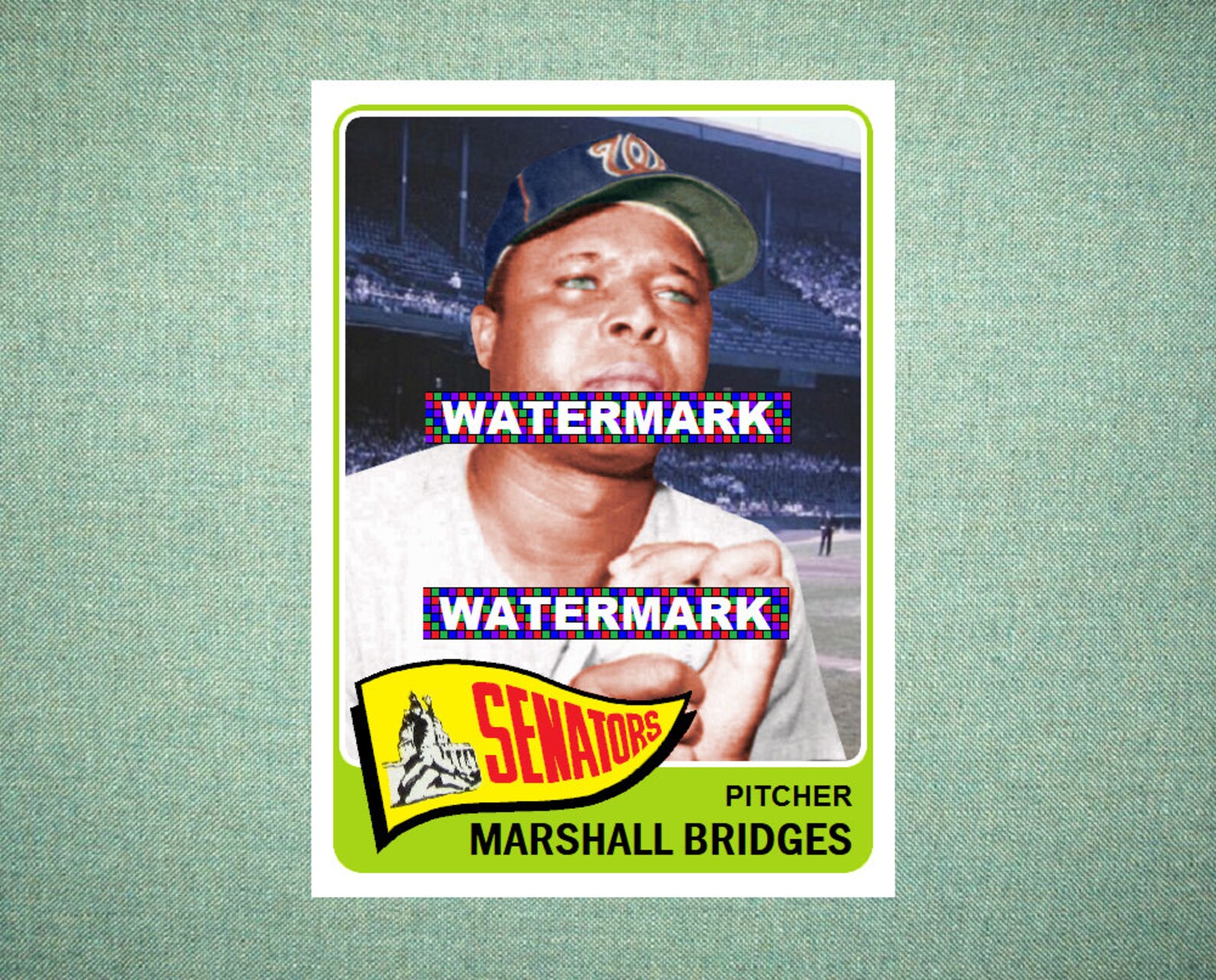 Marshall Bridges Washington Senators Custom Baseball Card 1965 Etsy