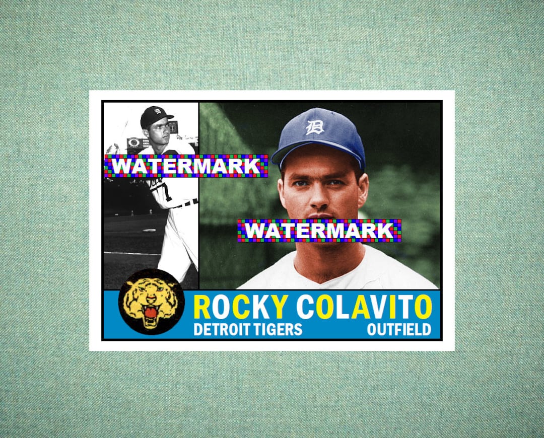 Rocky Colavito Detroit Tigers Custom Baseball Card 1960 Style 